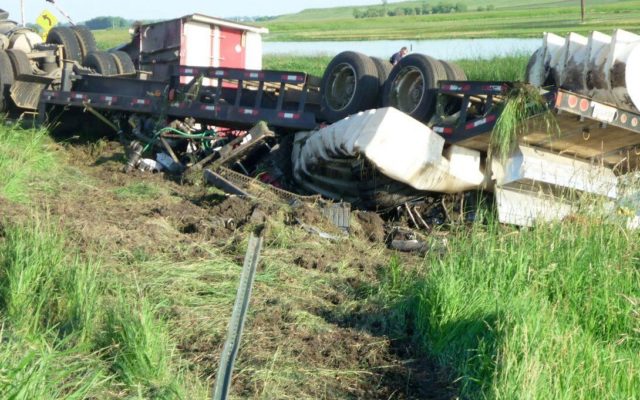 Truck crash sends herbicides into Big Sioux River near Estelline