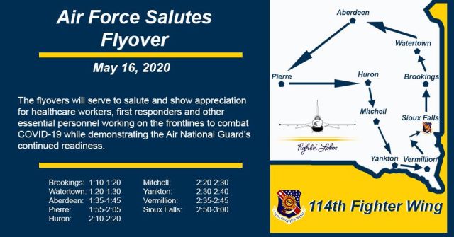 114th Fighter Wing flyover includes Brookings, 8 other cities