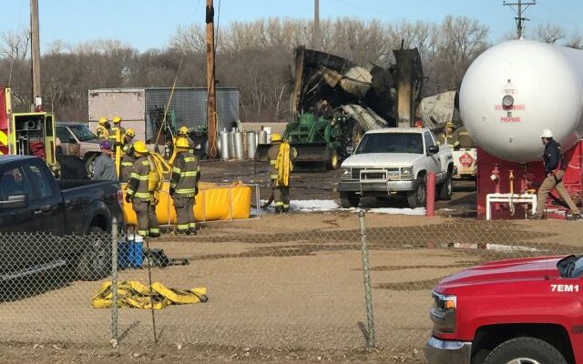 Explosion, fire at Yankton propane business injures one